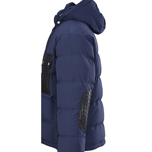 [홍콩명품.BOTTEGA VENETA] 보테가베네타 25SS 로고 후드 다운 패딩 자켓 (블루), BM24132, KB, 레플리카의류,미러급사이트