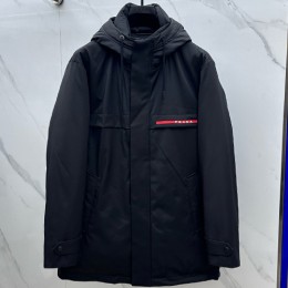 [가격문의][홍콩명품,PRADA] 프라다 25SS 로고 후드 다운 패딩 파카 자켓 (블랙), BM24222, HH, 레플리카의류,미러급사이트