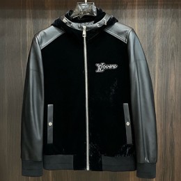 [홍콩명품.LOUIS VUITTON] 루이비통 25SS 로고 레더 가죽 레이어드 후드 집업 자켓 (2컬러), BM24229, HH, 레플리카의류,미러급사이트