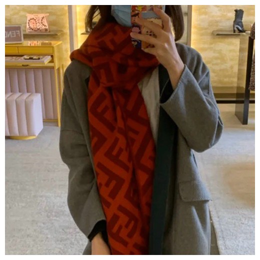 [홍콩명품,FENDI] 펜디 26SS 로고 FF패턴 45-170 캐시미어 스카프 머플러 (레드), ET3285, JX, 홍콩명품의류,구매대행,온라인명품