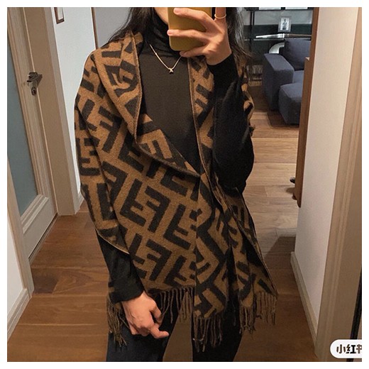 [홍콩명품,FENDI] 펜디 26SS 로고 FF패턴 45-170 캐시미어 스카프 머플러 (브라운), ET3287, JX, 홍콩명품의류,구매대행,온라인명품