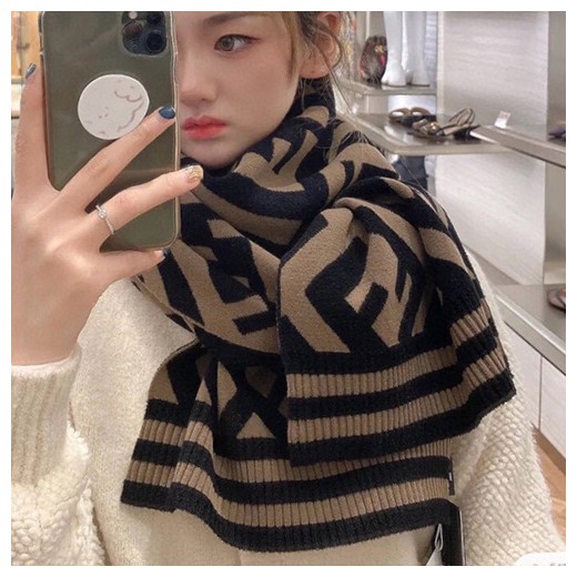 [홍콩명품,FENDI] 펜디 26SS 로고 FF패턴 35-190 리버서블 캐시미어 스카프 머플러 (브라운), ET3290, JX, 홍콩명품의류,구매대행,온라인명품