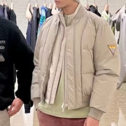 [홍콩명품,Christian Dior] 디올 26SS 로고 솜패딩 봄버 자켓 (베이지), BM24304, X2, 레플리카의류,미러급사이트