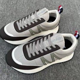 [홍콩명품.MONCLER] 몽클레어 26SS 로고 레더 가죽 스니커즈 운동화 (그레이-브라운), SE6029, X2, 명품스니커즈,운동화,구두,로퍼,하이탑,신발