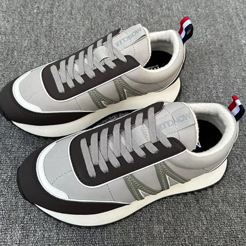 [홍콩명품.MONCLER] 몽클레어 26SS 로고 레더 가죽 스니커즈 운동화 (그레이-브라운), SE6029, X2, 명품스니커즈,운동화,구두,로퍼,하이탑,신발