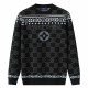 [홍콩명품.LOUIS VUITTON] 루이비통 26SS 로고 SKI 니트 스웨터 1AGJUA (블랙), BM24368, 레플리카의류,미러급사이트
