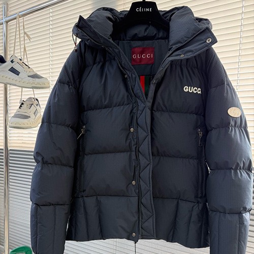 [홍콩명품.Gucci] 구찌 26SS 로고 자수 후드 다운 패딩 자켓 (2컬러), BM24401, 레플리카의류,미러급사이트