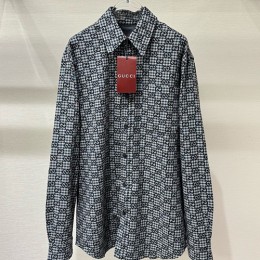[홍콩명품.Gucci] 구찌 26SS 로고 GG수프림 울 남방 셔츠 (그레이), BM24408, 레플리카의류,미러급사이트