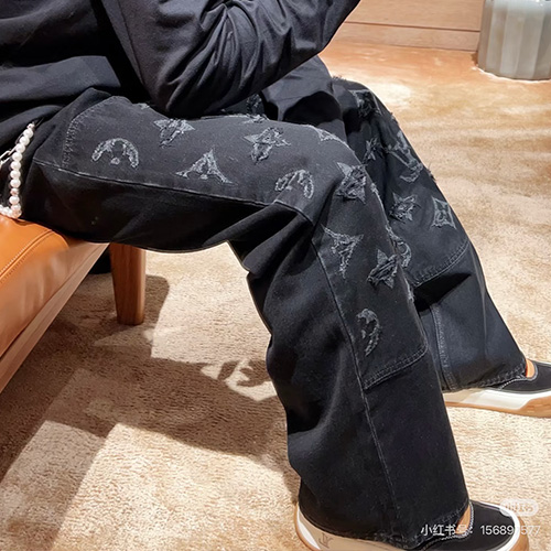 [홍콩명품.LOUIS VUITTON] 루이비통 26SS 로고 모노그램 데님 팬츠 진 청바지 (블랙), BM24416, JL, 레플리카의류,미러급사이트