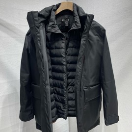 [홍콩명품.ZEGNA] 제냐 26SS 로고 다운 패딩 탈부착 후드 파카 3중자켓 (블랙 2PCS), BM24419, JL, 레플리카의류,미러급사이트