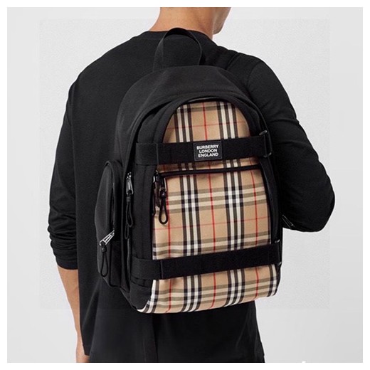 [홍콩명품.Burberry] 버버리 26SS 로고 채크패턴 백팩 (블랙), BGM5588, BC, 홍콩명품가방,명품쇼핑몰,크로스백,핸드백,구매대행