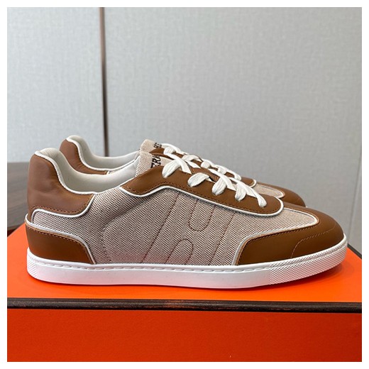 [홍콩명품.Hermes] 에르메스 26SS 로고 남여 레더 가죽 스니커즈 운동화 (브라운), SE6079, GHS, 명품스니커즈,운동화,구두,로퍼,하이탑,신발