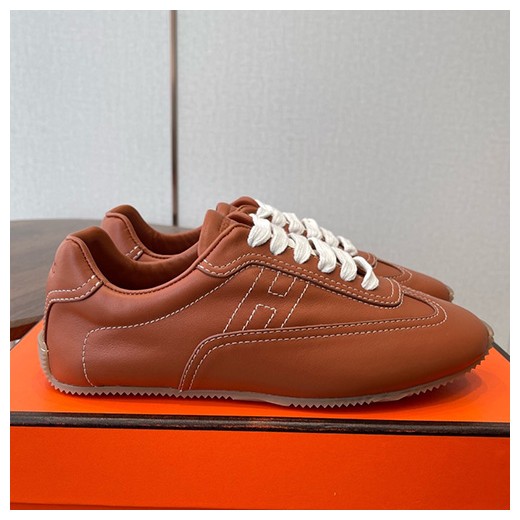[홍콩명품.Hermes] 에르메스 26SS 로고 남여 레더 가죽 스니커즈 운동화 (브라운), SE6082, GHS, 명품스니커즈,운동화,구두,로퍼,하이탑,신발