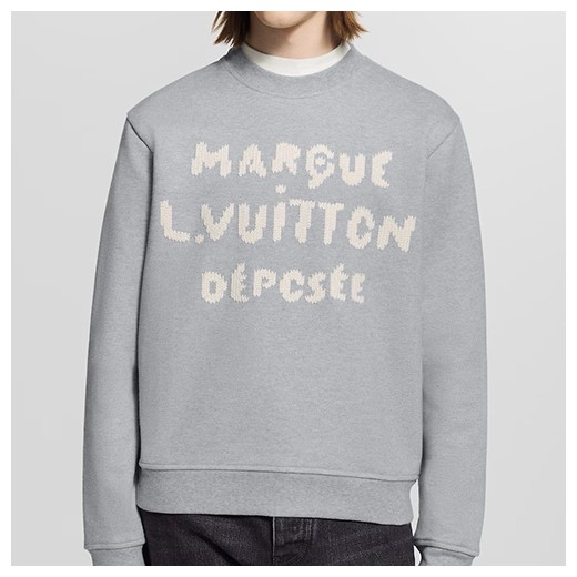 [홍콩명품.LOUIS VUITTON] 루이비통 26SS 로고 엠브로이더드 시그니처 스웨트셔츠 1AIKCO (그레이), BM24506, YS, 레플리카의류,미러급사이트