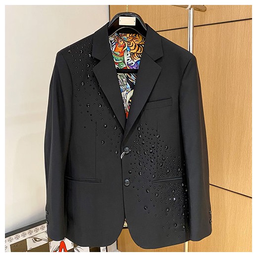 [홍콩명품.PHILIPP PLEIN] 필립플레인 26SS 로고 장장 수트 자켓 (블랙), BM24553, TOP, 레플리카의류,미러급사이트
