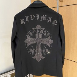 [홍콩명품.Chrome Hearts] 크롬하츠 26SS 로고 장장 수트 자켓 (블랙), BM24555, TOP, 레플리카의류,미러급사이트