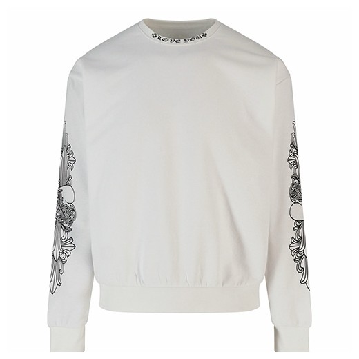 [홍콩명품.Chrome Hearts] 크롬하츠 26SS 로고 프린트 맨투맨 티셔츠 (화이트), BM24564, JL, 레플리카의류,미러급사이트