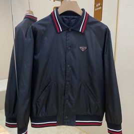 [홍콩명품,PRADA] 프라다 26SS 삼각로고 나일론 카라 봄버 자켓 (블랙), BM24577, 레플리카의류,미러급사이트
