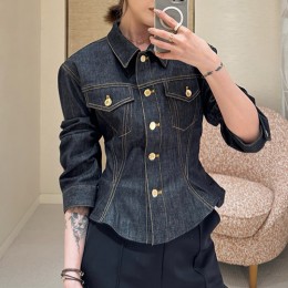 [홍콩명품.LOUIS VUITTON] 루이비통 26SS 로고 여성 데님 카라 자켓, BM24600, MC, 레플리카의류,미러급사이트