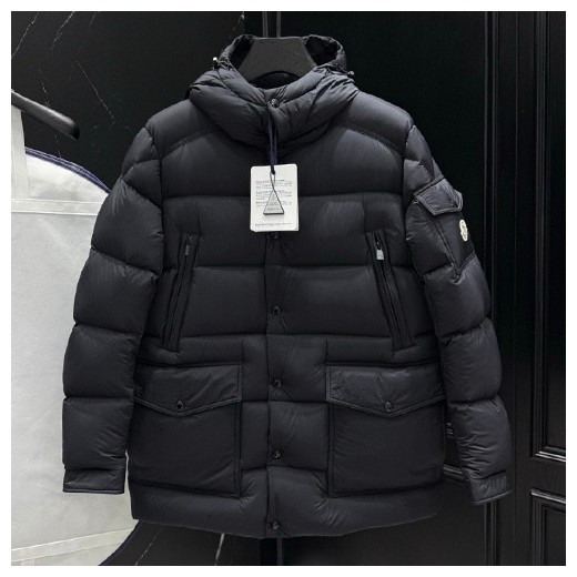 [홍콩명품.MONCLER] 몽클레어 26SS 로고 후드 구스다운 패딩 자켓 (블랙), BM24607, KSM, 레플리카의류,미러급사이트