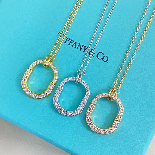 [홍콩명품.Tiffany & Co] 티파니앤코 26SS 로고 링 다이아 장식 목걸이 (3컬러), ET3359, NNT, 명품레플리카 모자 캡 남자여자