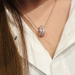 [홍콩명품.FRED] 프레드 26SS 로고 링 다이아 장식 실버 목걸이, ET3363, NNT, 명품레플리카 모자 캡 남자여자