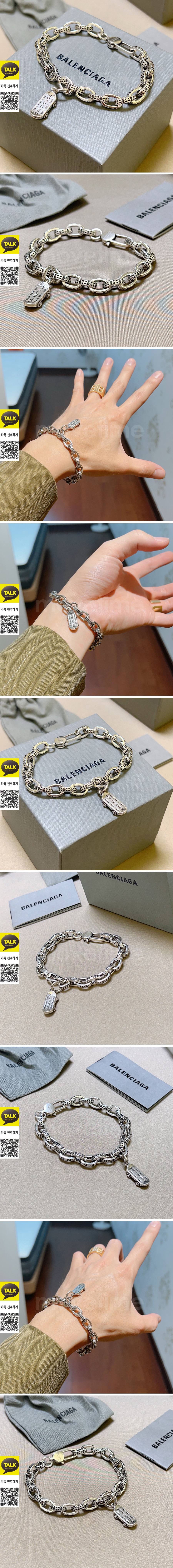 [홍콩명품.BALENCIAGA] 발렌시아가 26SS 로고 실버 팔찌, ET3380, NNT, 명품레플리카 모자 캡 남자여자