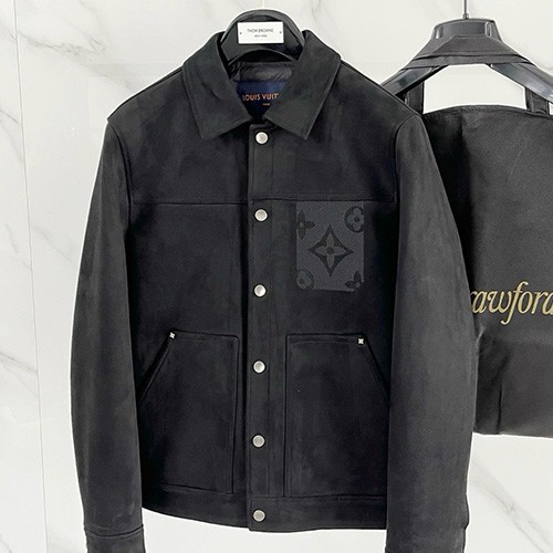 [홍콩명품.LOUIS VUITTON] 루이비통 26SS 로고 모노그램 레더 가죽 카라 자켓 (3컬러), BM24642, HH, 레플리카의류,미러급사이트
