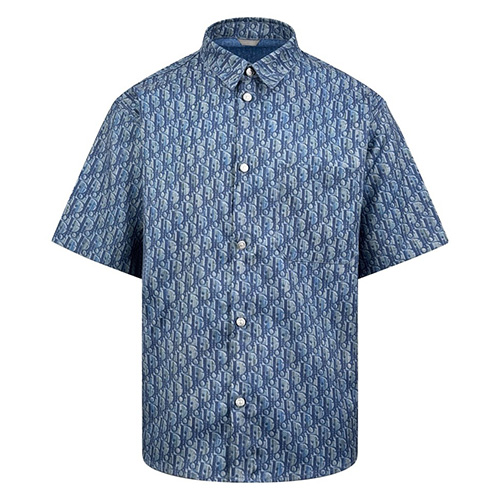 [홍콩명품,Christian Dior] 디올 26SS 로고 오블리크 반팔 남방 셔츠 (블루), BM24667, KK, 레플리카의류,미러급사이트