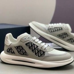 [홍콩명품,Christian Dior] 디올 26SS 로고 오블리크 레더 가죽 스니커즈 운동화 (그레이), SE6107, PMD, 명품스니커즈,운동화,구두,로퍼,하이탑,신발