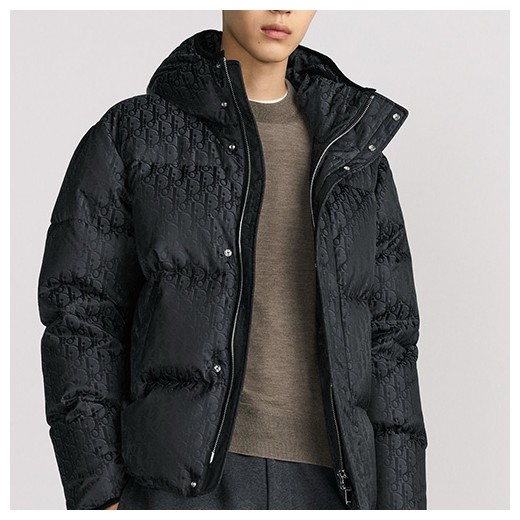 [홍콩명품,Christian Dior] 디올 26SS 로고 오블리크 후드 다운 패딩 자켓 (블랙), BM24737, JL, 레플리카의류,미러급사이트