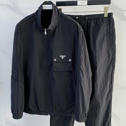 [홍콩명품,PRADA] 프라다 26SS 삼각로고 나일론 터틀넥 봄버 자켓 + 조거 팬츠 바지 상하의 세트 (3컬러), BM24862, KSM, 레플리카의류,미러급사이트