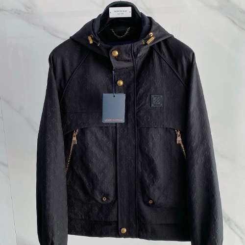 [홍콩명품.LOUIS VUITTON] 루이비통 26SS 로고 모노그램 후드 바람막이 자켓 (블랙), BM24870, KSM, 레플리카의류,미러급사이트
