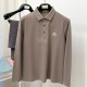 [홍콩명품.MONCLER] 몽클레어 26SS 로고 카라 폴로 긴팔 티셔츠 (브라운), BM24886, KSM, 레플리카의류,미러급사이트