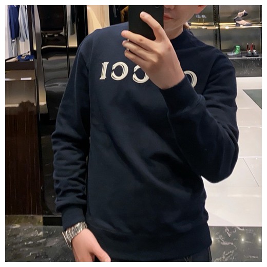 [홍콩명품.Gucci] 구찌 26SS 로고 자수 맨투맨 티셔츠 (네이비), BM24889, KSM, 레플리카의류,미러급사이트