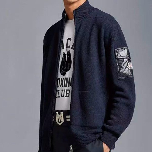 [홍콩명품.MONCLER] 몽클레어 26SS 로고 터틀넥  봄버 자켓 (네이비), BM24945, JL, 레플리카의류,미러급사이트