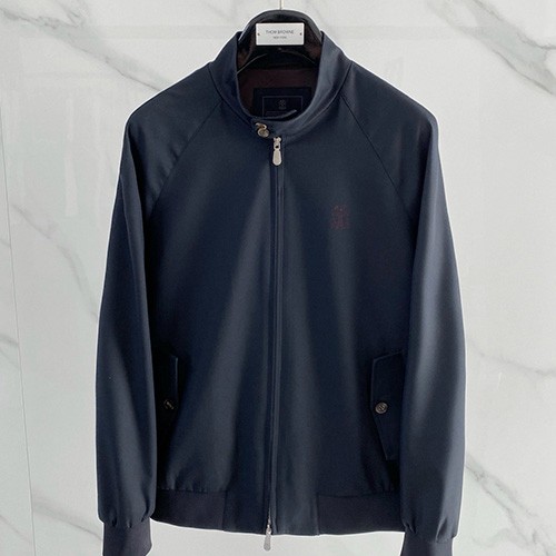 [홍콩명품.Brunello Cucinelli ] 브루넬로 쿠치넬리 26SS 로고 터틀넥 봄버 자켓 (블랙), BM24983, KSM, 레플리카의류,미러급사이트