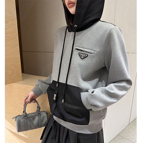 [홍콩명품,PRADA] 프라다 26SS 삼각로고 여성 나일론 후드 티셔츠 (3컬러), BM24988, MC, 레플리카의류,미러급사이트