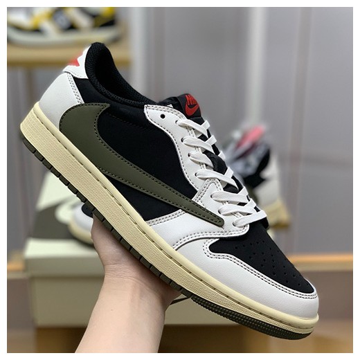 [홍콩명품.NIKE] 나이키 26SS 로고 에어 조던 AJ 로우탑 스니커즈 운동화 (블랙-화이트-카키), SE6171, PMD, 명품스니커즈,운동화,구두,로퍼,하이탑,신발
