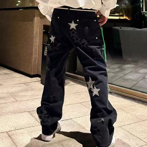 [홍콩명품.Chrome Hearts] 크롬하츠 26SS 로고 스타 데님 팬츠 진 청바지 (블랙), BM25017, TT, 레플리카의류,미러급사이트