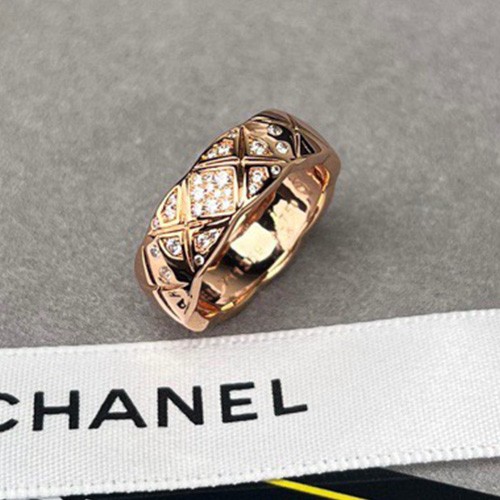 [홍콩명품.CHANEL] 샤넬 26SS 로고 다이아장식 링 반지 (로즈골드), ET3487, 홍콩명품의류,구매대행,온라인명품