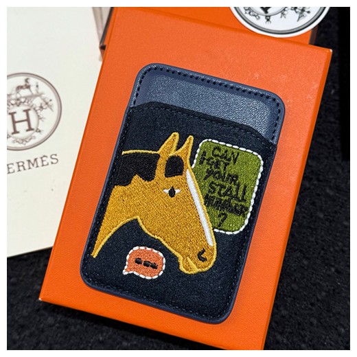 [홍콩명품.Hermes] 에르메스 26SS 로고 레더 가죽 아이폰 IPhone MagSafe (그래픽-네이비), ET3537, HY, 홍콩명품의류,구매대행,온라인명품