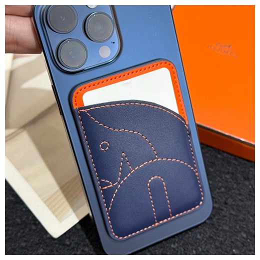 [홍콩명품.Hermes] 에르메스 26SS 로고 레더 가죽 아이폰 IPhone MagSafe (네이비), ET3543, HY, 홍콩명품의류,구매대행,온라인명품