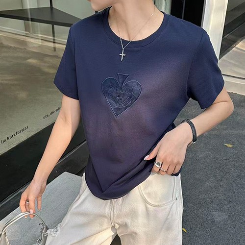 [홍콩명품,PRADA] 프라다 26SS 로고 여성 하트 반팔 티셔츠 (3컬러), BM25125, COCO, 무료배송