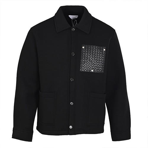 [홍콩명품.BOTTEGA VENETA] 보테가베네타 26SS 로고 인트레치아토 울 카라 자켓 (블랙), BM25188, KB, 무료배송