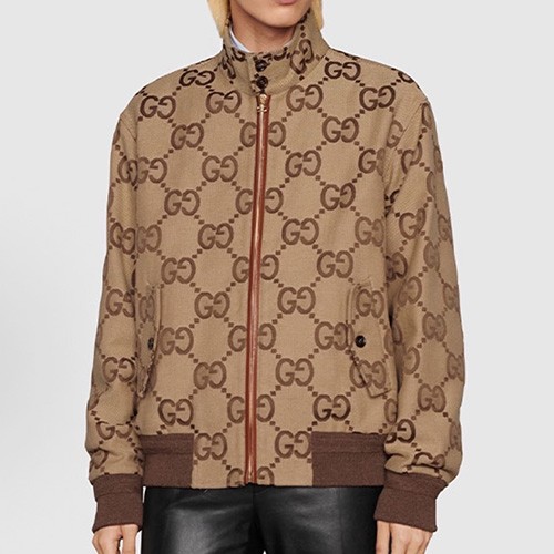 [홍콩명품.Gucci] 구찌 26SS 로고 터틀넥 GG수프림 봄버 자켓 (카라멜), BM25191, KB, 무료배송