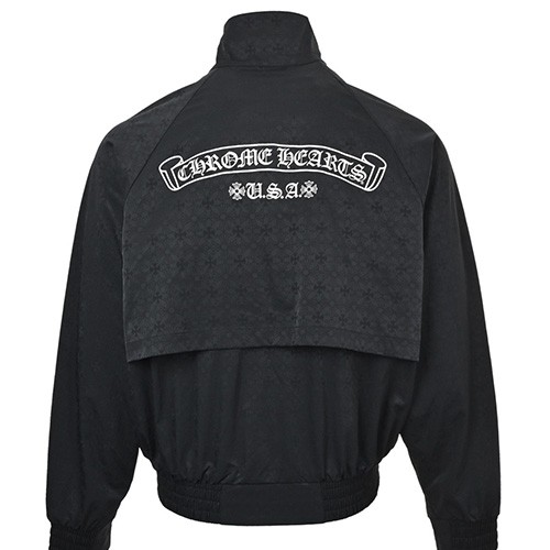 [홍콩명품.Chrome Hearts] 크롬하츠 26SS 로고 프린트 터틀넥 봄버 자켓 (블랙), BM25198, KOO, 무료배송