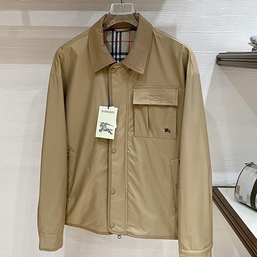 [홍콩명품.Burberry] 버버리 26SS 로고 자수 나일론 카라 자켓 (베이지), BM25223, BR, 무료배송
