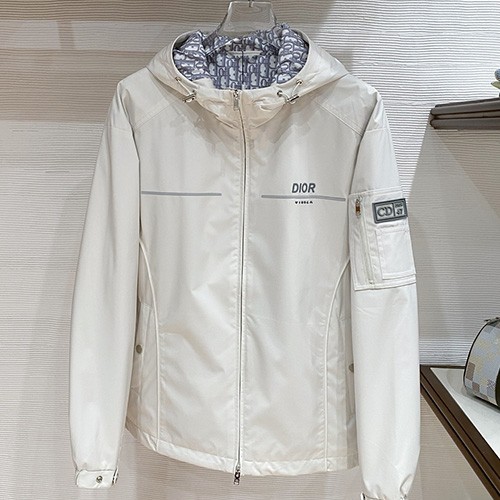 [홍콩명품,Christian Dior] 디올 26SS 로고 오블리크 후드 바람막이 자켓 (아이보리), BM25228, BR, 무료배송