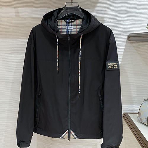 [홍콩명품.Burberry] 버버리 26SS 로고 후드 바람막이 자켓 (블랙), BM25230, BR, 무료배송